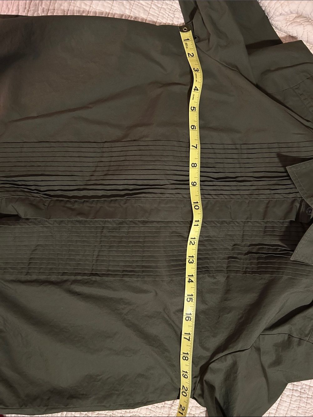 Banana Republic Olive Pintuck Button-Front Blouse - Picture 6 of 6